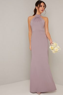 Chi Chi Keely Halter Bridesmaid Maxi Dress Lilac Light Purple