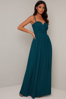 Chi Chi Mirabelle Sweetheart Maxi Bridesmaid Dress Teal Green