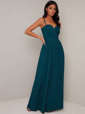 Chi Chi Mirabelle Sweetheart Maxi Bridesmaid Dress Teal Green