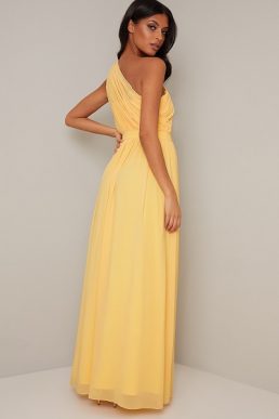 Chi Chi Suria One Shoulder Bridesmaid Maxi Dress Yellow