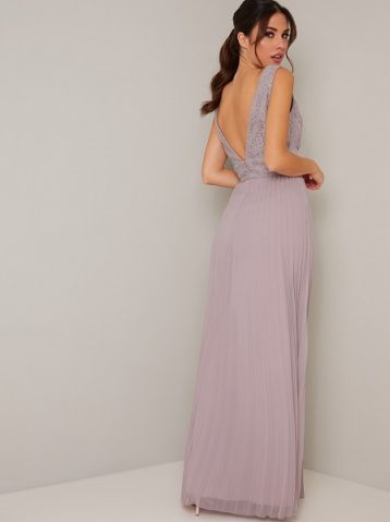Chi Chi Suvi Lace Maxi Bridesmaid Dress, Lilac/Light Purple - Image 2