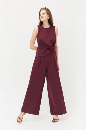 Coast Twist Front Jumpsuit Merlot