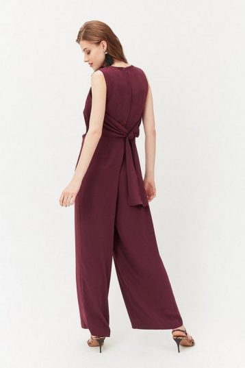 Coast Twist Front Jumpsuit, Merlot - Image 2