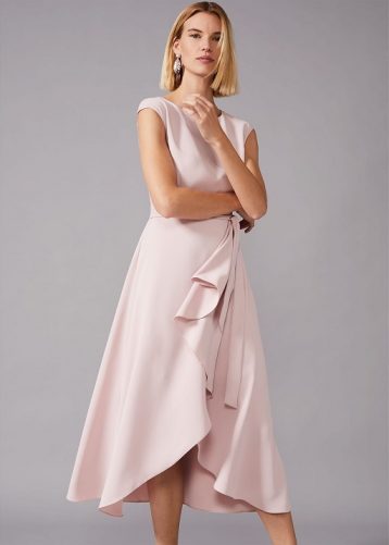 Phase Eight Rushelle Wrap Dress Pale Pink Antique Rose