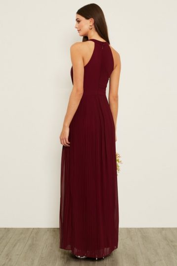 TFNC Prague Bridesmaid Maxi Dress, Burgundy - Image 2