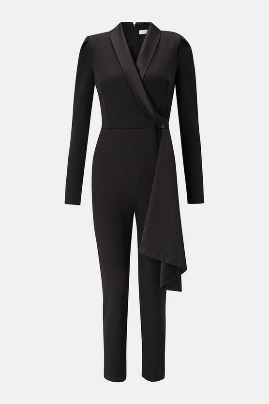 Long Sleeve Tux Jumpsuit