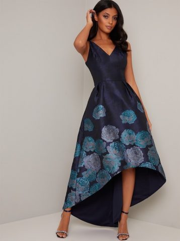 Chi Chi Niquita Floral High Low Dress Blue