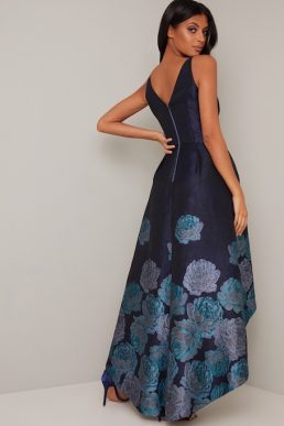 Chi Chi Niquita Floral High Low Dress Blue