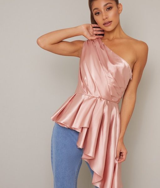 rose gold peplum dress