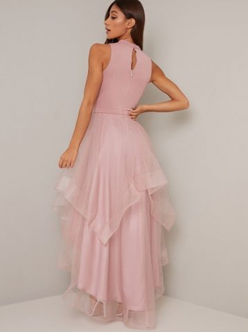 Chi Chi Thaiy High Low Skirt Dress, Pink/Blush Mink - Image 2