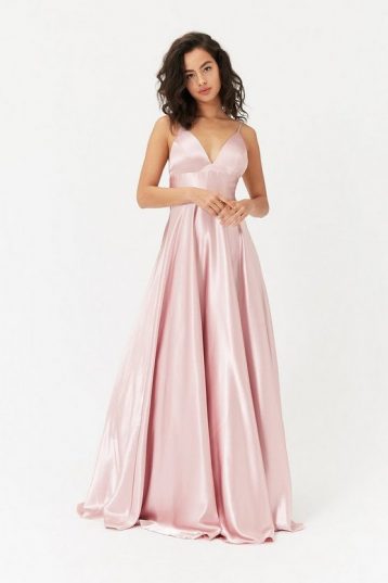 Coast Strappy Satin Maxi Dress Blush Light Pink