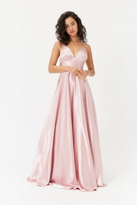 Coast Strappy Satin Maxi Dress, Blush ...