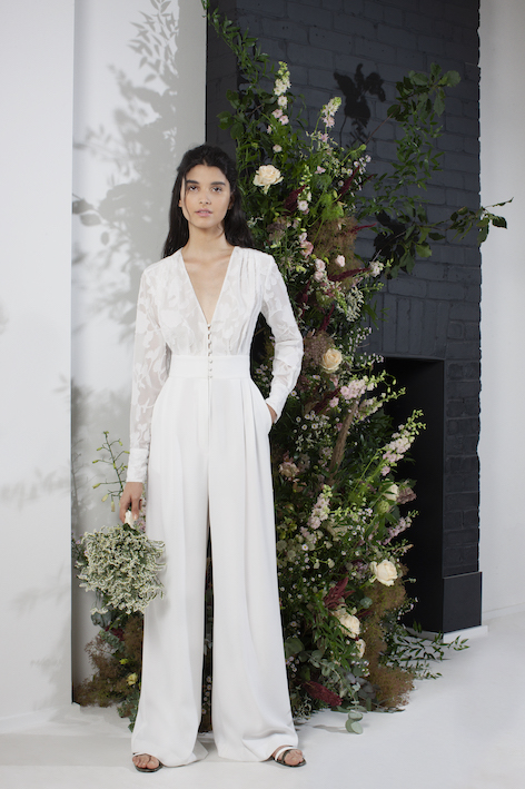 French Connection Annalise Satin Belted Bridal Jumpsuit Summer White