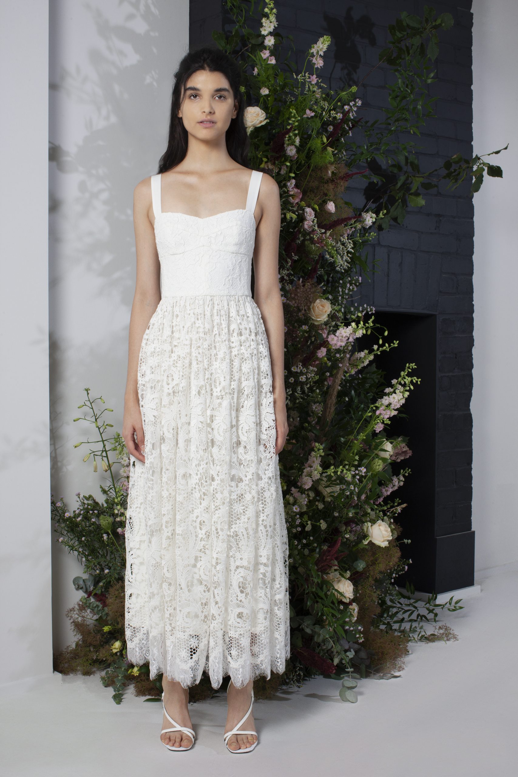 french connection bridal eliza lace maxi dress