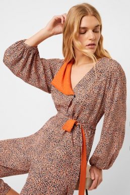 french connection Chinwe Mix Print Jumpsuit orange multi