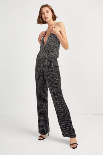 French Connection Clara Embellished Strappy Jumpsuit, Black - Image 2