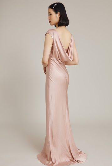 Ghost Salma/Olivia Satin Cowl Back Maxi Dress Boudoir Pink