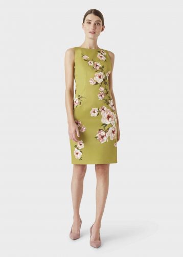 Hobbs Moira Floral Print Shift Dress Green Multi