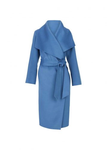 Hobbs Odelia double Face Wool Blend Coat, Chambray Blue