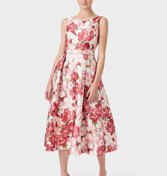 floral print a line dress