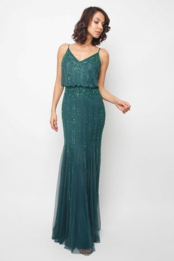 Lace & Beads Keeva Maxi Dress Teal Green