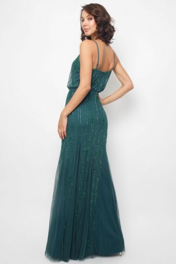 Lace & Beads Keeva Maxi Dress, Teal Green - Image 2