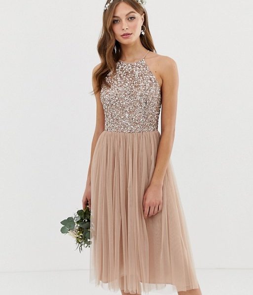 maya bridesmaid taupe blush