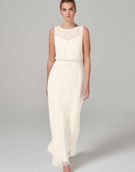 Phase Eight Evalina Embellished Wedding Dress Pale Cream Ivory