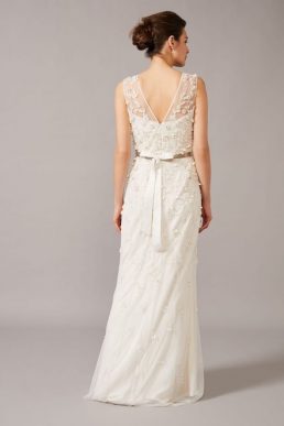 Phase Eight Frida Floral Applique Wedding Dress Ivory