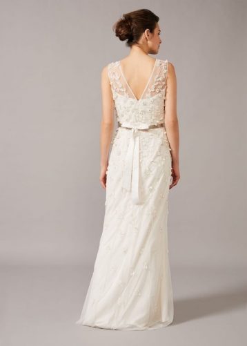 Phase Eight Frida Floral Applique Wedding Dress Ivory