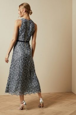 Ted Baker EDELLA Floral lace evening dress Blue Ivory