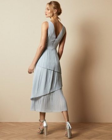 Ted Baker Ionaa Pleated sleeveless midi dress, Light Blue/Mint - Image 2