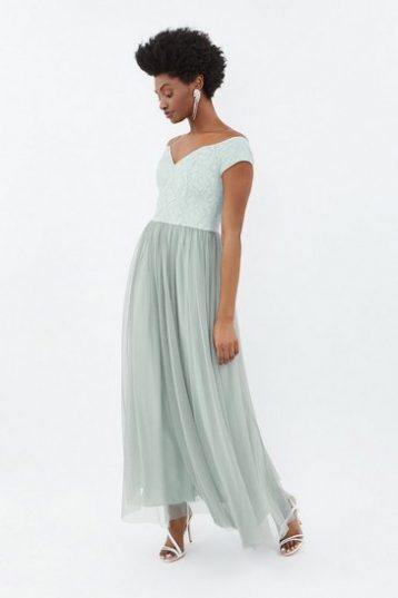 Coast Embroidered Full Midi Dress Ice Pale Blue