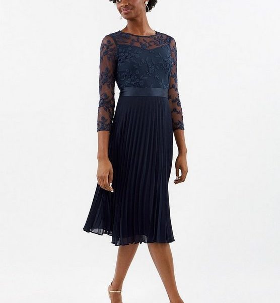 navy cap sleeve bridesmaid dress