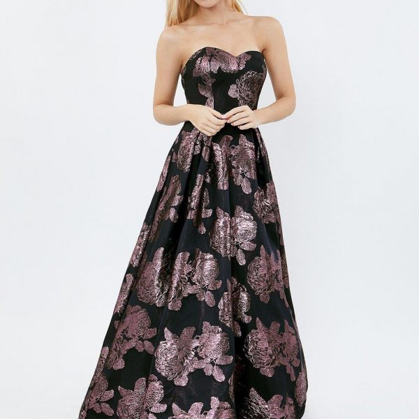 floral jacquard maxi skirt
