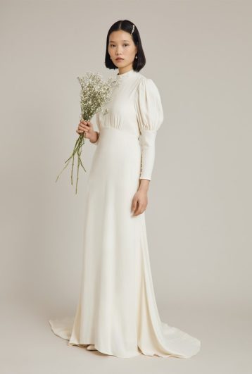 Ghost Laurel Sleeve Wedding Dress Cloud Dancer Ivory