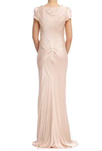 Ghost Sylvia Satin Cowl Bridesmaid Dress, Oyster - Image 2