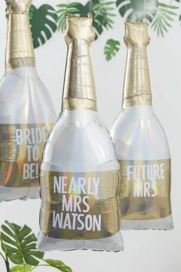 Gold Champagne Bottle Personalised Hen Party Balloon