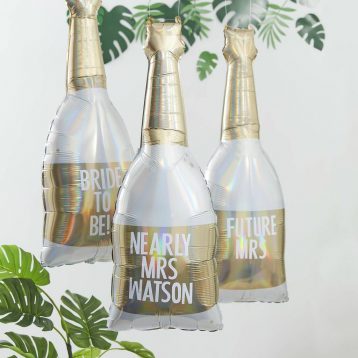 Gold Champagne Bottle Personalised Hen Party Balloon