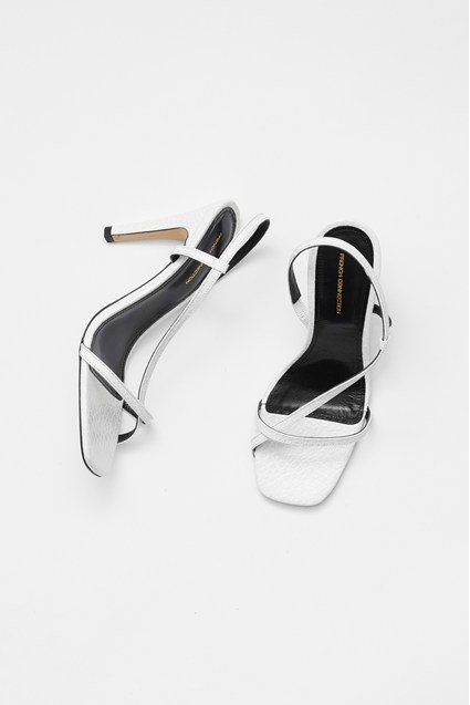 Mock Croc Wrap Around Leather Sandals Roll over image to zoom New Arrival Mock Croc Wrap Around Leather Sandals white