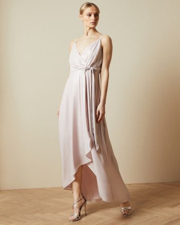 Ted Baker NUALLA Waterfall wrap maxi dress Light Pink Blush