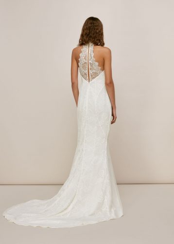 Whistles Maria Halter Lace Wedding Dress, Ivory - Image 2