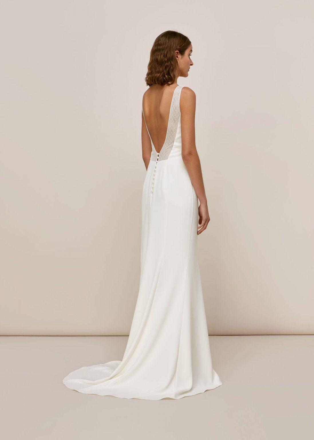 Whistles Mia Square Neck Wedding Dress, Ivory myonewedding.co.uk