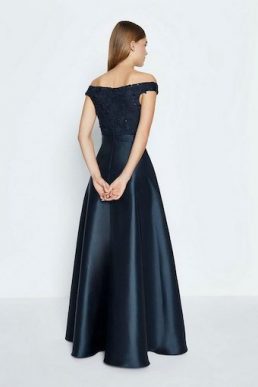 Coast 3D Embroidered Bodice Full Maxi Bridesmaid Dress Navy