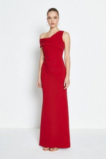 Coast Asymmetric Neckline Maxi Dress Red