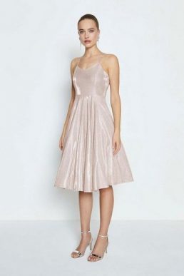 Coast Glitter Strap Back Short Dress Light Pink Blush