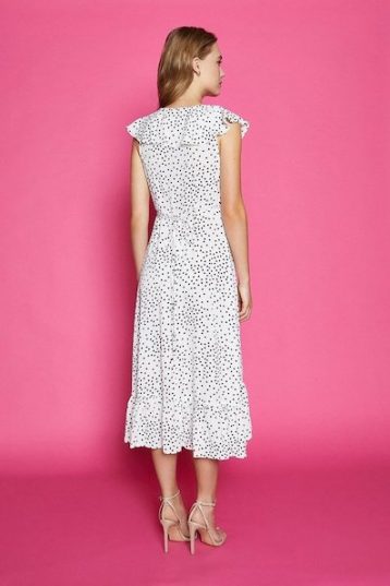 Coast Spotty print Wrap Dress, Ivory/Black - Image 2