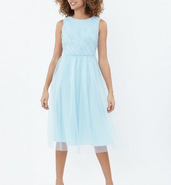 ice blue midi dress