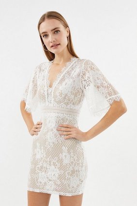 white lace shift dress uk