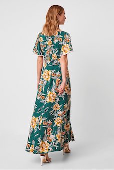 v neck maxi dress with sleeves